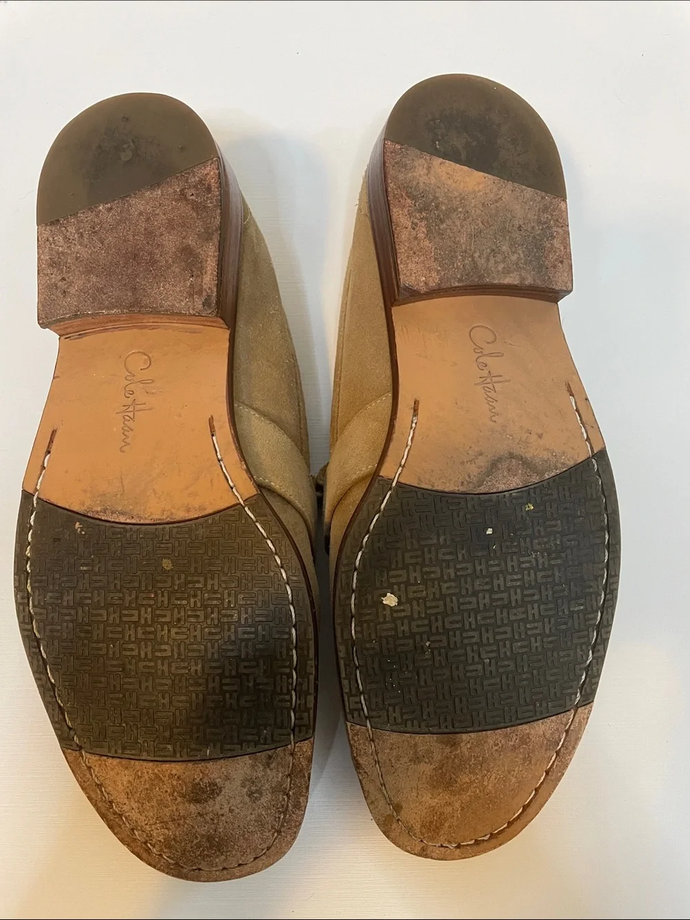Cole Haan Men's Suede Leather Penny Loafers in Tan - Sz 9